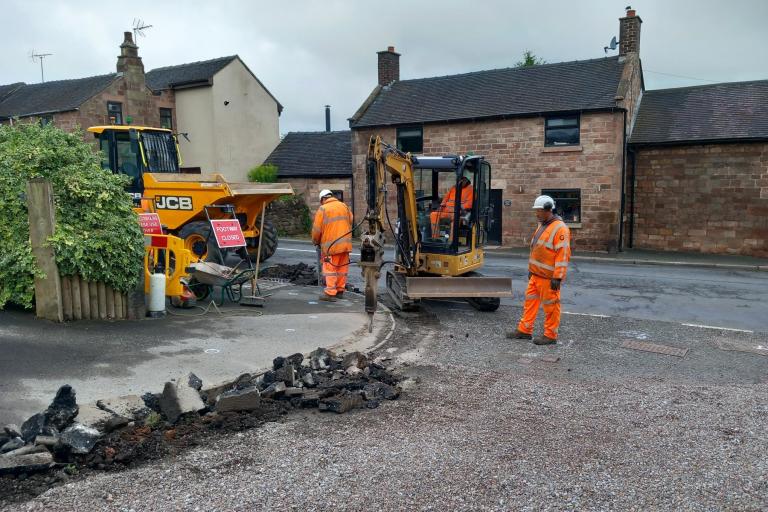 Crews working at Wetley Rocks 2