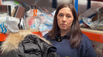 Laura Burgess with counterfeit goods