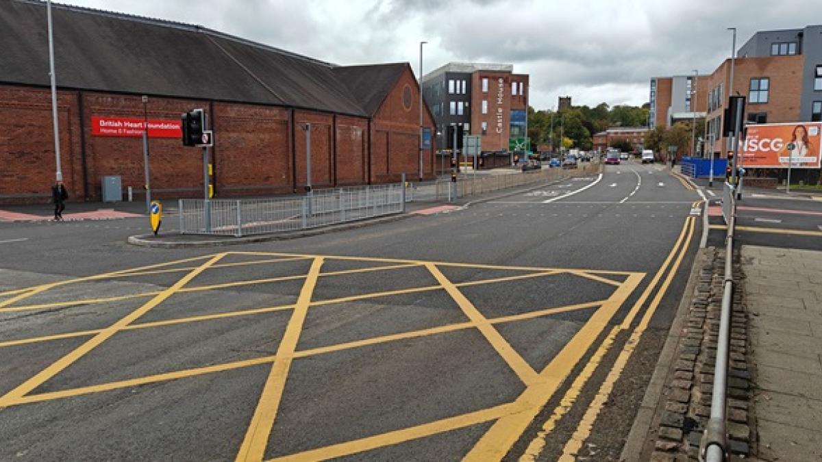 Barracks Road Newcastle cycle scheme