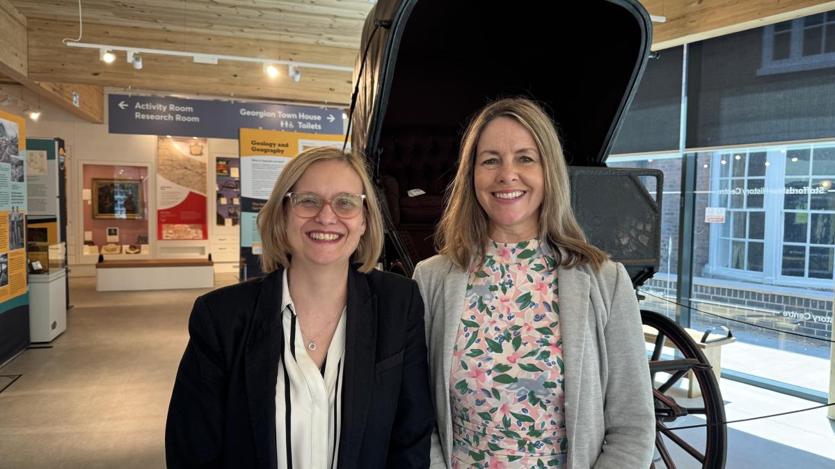 Joanna Terry and Hayley Coles at Staffordshire History Centre July 2025