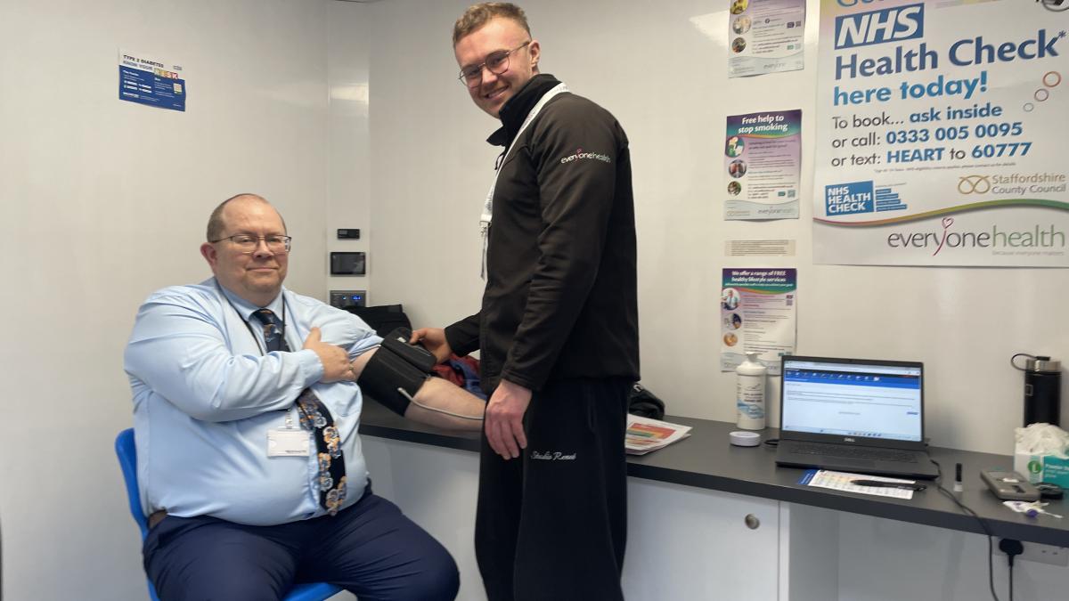 Cllr Rogerson promoting the free NHS Health Checks with Everyone Health