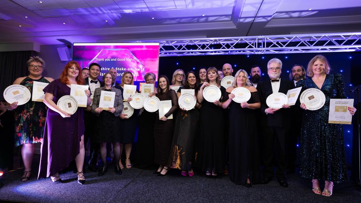 Staffordshire &amp;amp; Stoke-on-Trent Tourism Awards 2025 - Group Shot of Winners