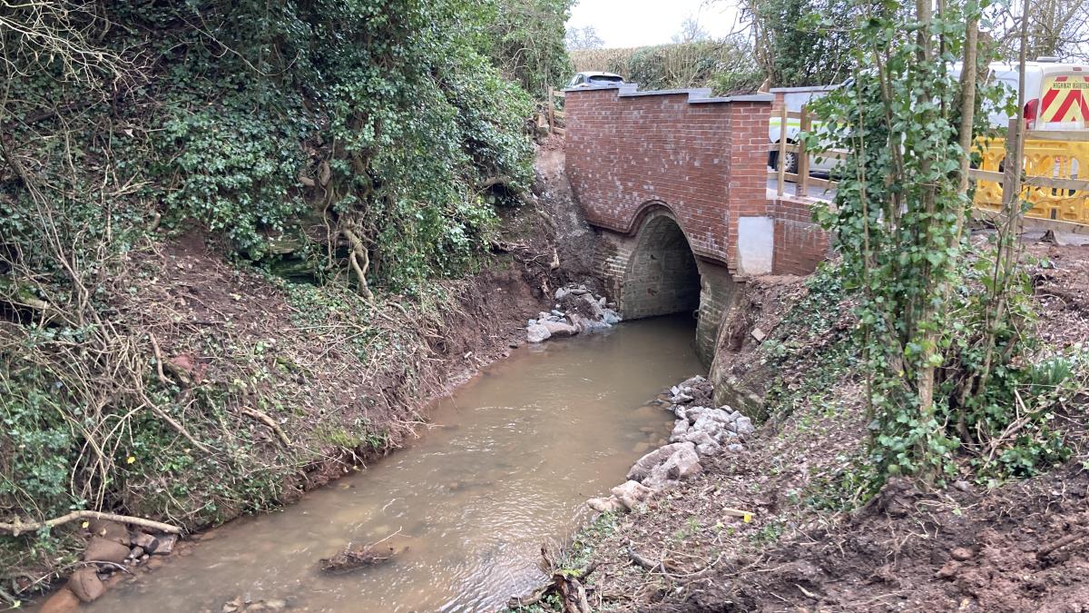 The Morfe Mill road bridge in Enville, which has just undergone strengthening works.