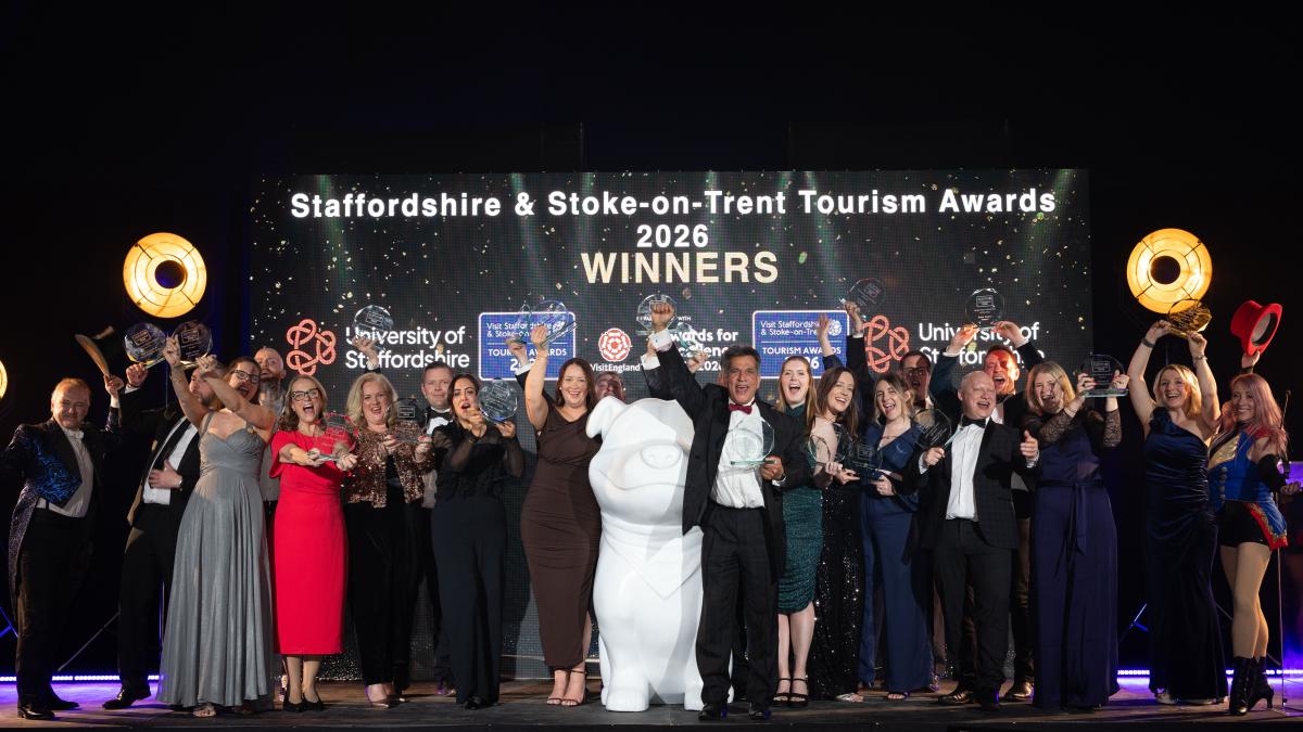 Group of winners cheer at 2026 Tourism awards