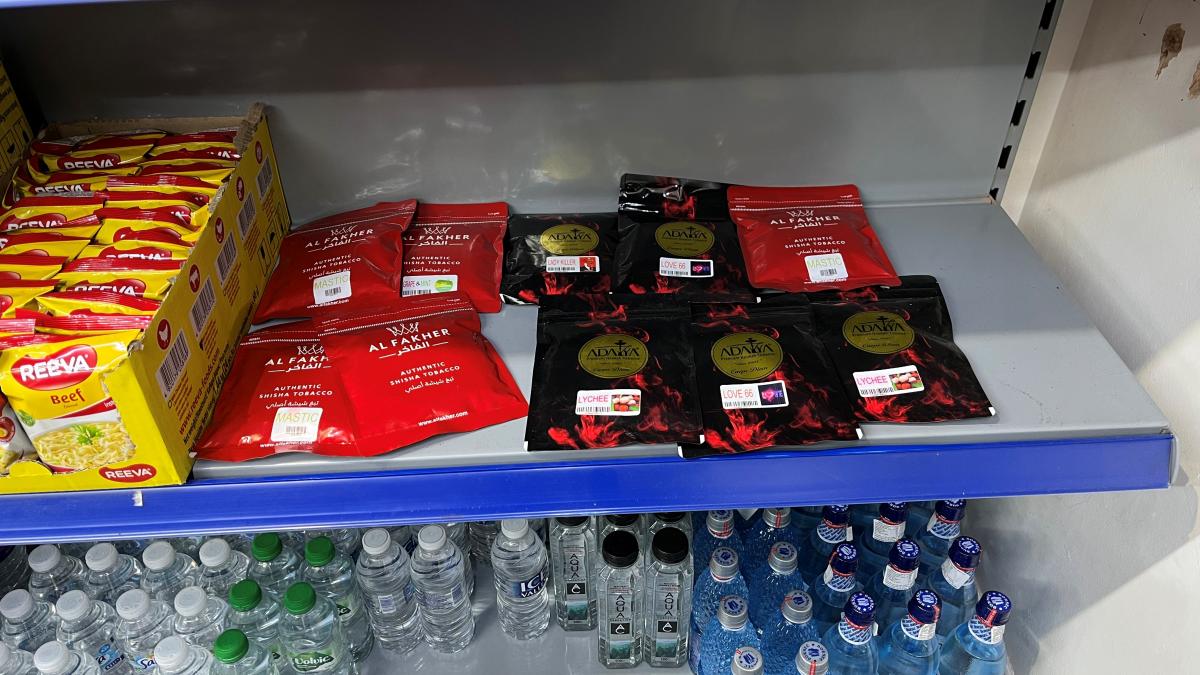 Seized illegal shisha from closed shop